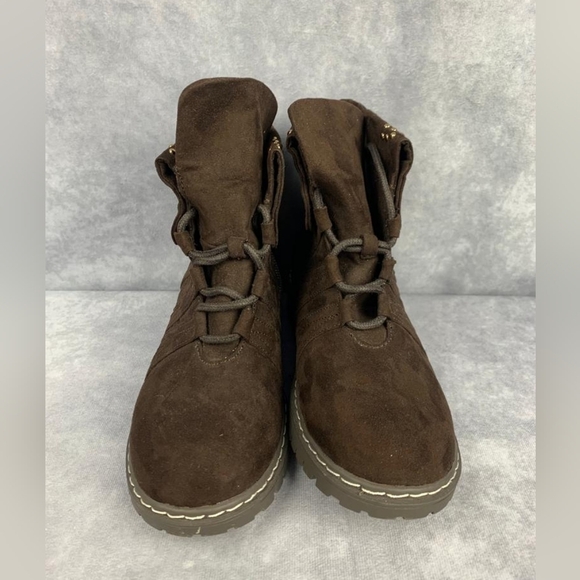 Stuart Weitzman Luge Foldover Little girl Kids brown Boots Size 1 - Picture 3 of 7